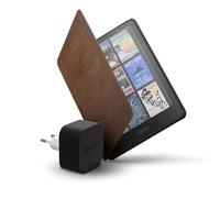Amazon Kindle Colorsoft 16 GB + Funda café de piel prémium + Adaptador de 9 W
