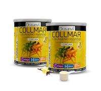 Drasanvi COLLMAR Colageno Marino Hidrolizado + Cúrcuma con Magnesio, Vitamina C, Ácido Hialurónico para bienestar articular y muscular, asimilación 9.355 mg/día, 2 x 300 g de polvo, Sabor Vainilla
