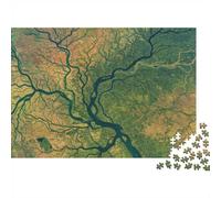 Amazon-River Network Puzzles 1000 Piezass Papel Reciclado Aerial View Puzzle para Niños y Niñas Regalo Divertido y Actividad para el Hogar Excelente Regalo for Child‘s Birthday 70x50cm/1000 Piezas