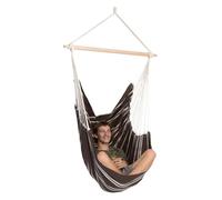 AMAZONAS - Sillón Colgante XL Brasil | Sillón sin Estructura con Amplio Asiento, Hecho a Mano en Brasil | Soporta hasta 150 kg; Superficie: 1,6 m x 1,3 m; Barra: 1,1 m | Color: Mocca