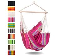 AMAZONAS - Sillón Colgante XL Brasil | Sillón sin Estructura con Amplio Asiento, Hecho a Mano en Brasil | Soporta hasta 150 kg; Superficie: 1,6 m x 1,3 m; Barra: 1,1 m | Color: Grenadine