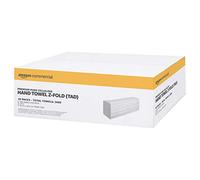 AmazonCommercial Toallas Papel Secamanos Plegado Z, 2 Capas Premium (TAD), 2600 Hojas (20 paquetes de 130), Tamaño de la Hoja: 24 x 20,3 cm, Compatible con Dispensador H2