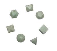 Amazonita Pocket Palm Piedras de Reiki Sólidos plantónicos Conjunto de geometría Estatua de estrella caída/Merkaba Piedras preciosas para el equilibrio/Meditación / "Sanación bendita" espiritual
