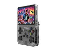 AMAZTECH Consola Retro Portatil R36S, Sistema Linux, Pantalla IPS de 3,5", Reproductor de Vídeo de Bolsillo Portátil, tarjeta TF de 64GB +15000 Juegos, Sistema Linux (Negro 64GB)