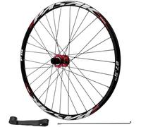 AMAZWI Juego Ruedas MTB Llanta Aleación Aluminio Rodamientos Sellados HG Eje Pasante 142 Mm Llanta Delantera Y Trasera 32 Radios for Cassette 7-12 Velocidades(Thru AXLE Rear Wheel,26 Inch)