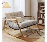 AMAZWI Mecedora Doble Cómoda Dormitorio con Acolchado Transpirable Y Reposabrazos Sala Estar, Tumbona Jardín Al Aire Libre(Grey,Golden Feet)