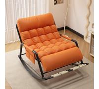 AMAZWI Mecedora Doble Sala Estar,Acogedora Silla Exterior con Bolsillos Laterales Y Reposabrazos, Ideal For Balcón, Porche Y Patio(Orange,Black Tube)