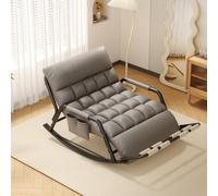 AMAZWI Mecedora Doble Sala Estar,Acogedora Silla Exterior con Bolsillos Laterales Y Reposabrazos, Ideal For Balcón, Porche Y Patio(Grey,Black Tube)