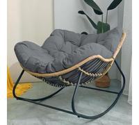 AMAZWI Mecedora Mimbre Interior Y Exterior Cómoda Y Moderna Silla Tapizada For Dormitorio, Sala De Estar, Porche, Jardín Y Patio.(Dark Grey)