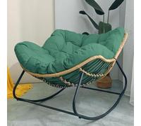 AMAZWI Mecedora Mimbre Interior Y Exterior Cómoda Y Moderna Silla Tapizada For Dormitorio, Sala De Estar, Porche, Jardín Y Patio.(Green)