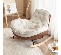 AMAZWI Mecedora Moderna Terciopelo Piel Ciervo con Respaldo Alto Cómoda Adultos Ideal For Dormitorio Y Sala Estar, Interior Y Exterior(Coffee)