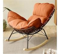 AMAZWI Mecedora Ratán Exteriores Mecedora Patio Interior Y Exterior For Dormitorio, Sala Estar, Patio, Porche, Jardín, Terraza, Césped(Orange)