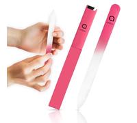 Ambaa Lima de uñas de cristal profesional con estuche, lima de precisión de doble cara para uñas naturales y artificiales, herramienta de belleza premium, manicura, pedicura, moldear y peinar en casa