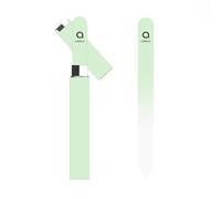 Ambaa Lima de uñas de cristal profesional con estuche, lima de precisión de doble cara para uñas naturales y artificiales, herramienta de belleza premium, manicura, pedicura, moldear y peinar en casa