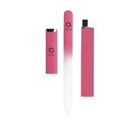 Ambaa Lima de uñas de cristal profesional con estuche, lima de precisión de doble cara para uñas naturales y artificiales, herramienta de belleza premium, manicura, pedicura, moldear y peinar en casa