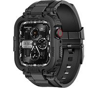 amBand Correa Compatible con Apple Watch SE 40mm, M1 Sport Series Funda Resistente con Correas TPU Military Protective Tough Pulsera Bumper para iWatch 9/8/7/6/5/4/3/2 41mm 38mm Hombre Negro