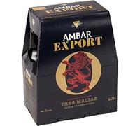 AMBAR EXPORT Cerveza tostada tres maltas de doble fermentación pack 6 botellas 25 cl