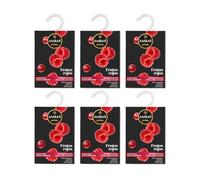 Ambar Perfums Ambientador Armario Frutos Rojos Pack 6 Unidades | Sachet Perfumado para Ropa y Cajones | Aroma Dulce y Fresco de Larga Duración