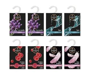Ambar Perfums Ambientador Armario Sobres Perfumados 0% Alcohol +45 días duración. Pack de 8 uds x 13 gr.