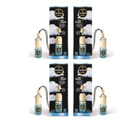 AMBAR Perfums Ambientador Coche Aire Limpio Pack 4 Unidades - Difusor Aromático Colgante Premium, Fragancia Fresca Duradera +45 Días, Sin Alcohol, Eliminador de Olores para Auto, Diseño Madera