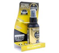 Ambar Perfums Ambientador Coche BILLIONAIRE 90 ml | Spray Absorbe Olores 3X Power | Aroma Duradero con Notas Cítricas y Amaderadas | Ideal para Tejidos, Asientos y Alfombrillas