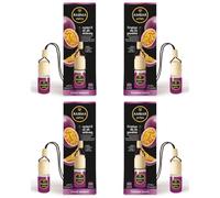 AMBAR Perfums Ambientador Coche Frutas de la Pasión Pack 4 Unidades - Difusor Aromático Colgante Premium, Fragancia Exótica y Dulce, Duración +45 Días, Sin Alcohol, Eliminador de Olores Auto