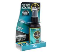 Ambar Perfums Ambientador Coche SPA 90 ml | Spray Absorbe Olores 3X Power | Aroma Fresco y Relajante | Apto para Asientos, Alfombrillas y Tapicería | Neutraliza Malos Olores al Instante