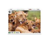 Ambassador 7230022 Puzle de Leones de 1000 Piezas para Adultos y niños a Partir de 10 años, WWF Animal Puzzle León, Color Earthy Brown, Green, Yellow, Golden