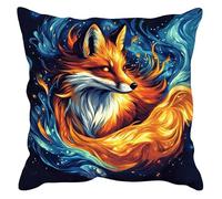 AMBATTERY 11CT Kit Punto de Cruz Cojines, Animales fantásticos Diy Kits De Almohadas De Costura 45X45cm Kit Punto De Cruz Cojines Bordados con Hilos y Aguja Completos Pre-Impresa