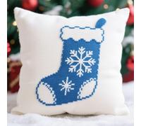 AMBATTERY 11CT Kit Punto de Cruz Cojines, calcetines de dibujos animados Diy Kits De Almohadas De Costura 45X45cm Kit Punto De Cruz Cojines Bordados con Hilos y Aguja Completos Pre-Impresa