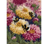 AMBATTERY Alfombra Anudada Para Hacer Flores Coloridas Juego De Alfombras Diy Con Tapete De Lona Impreso，Hilo De Ganchillo，Bordado，Gancho Y Pestillo，Tapiz Para Decoración Del Hogar 35x46in