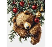 AMBATTERY Animal Kit De Alfombra Anudada Oso De Dibujos Animados Juego De Alfombras Diy Con Tapete De Lona Impreso，Hilo De Ganchillo，Bordado，Gancho Y Pestillo，Tapiz Para Decoración Del Hogar 35x46in