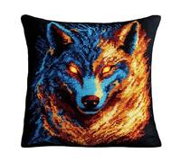 AMBATTERY Cojines Bordados De Punto De Cruz, Animales fantásticos Kit De Bordado Para Funda Almohada Decorativa De Punto De Cruz Cojines De Punto De Cruz Con Tela Pre-Impresa 45 * 45cm