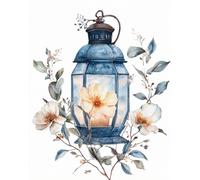 AMBATTERY Diy Kit De Bordado Con Cuentas Linternas Y Flores De Fantasía Bead Embroidery Kit De Bricolaje Con Cuentas,Kit De Punto De Cruz Hecho A Mano,Arte Con Agujas 50x60cm