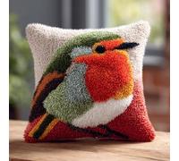 AMBATTERY Kit de cojín de gancho con cierre, Animales Aves kit de tejer cojín,gancho de pestillo para principiantes adultos,43x43cm