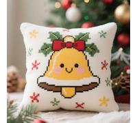 AMBATTERY Kit De Cojines Bordados, Campana de dibujos animados Funda De Almohada Bordada A Mano Kits De Almohadas De Costura Kit De Cojines De Punto De Cruz Con Instrucciones 45 * 45cm