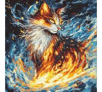 AMBATTERY Kit De Punto De Cruz Para Cojín, Animales fantásticos Funda De Almohada Bordada A Mano, Kit De Funda De Cojín De Lona, Kit De Cojines Bordados, Con Tela Impresa，45 * 45cm