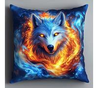 AMBATTERY Kit para Cojín de Punto de Cruz, Animales fantásticos Kit De Cojines Bordados 45x45cm Kit De Bordado Artesanal Punto de Cruz Kit Completo Bordado Almohada con Hilos y Tela