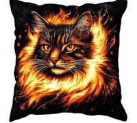 AMBATTERY Kit para Cojín de Punto de Cruz, Animales fantásticos Kit De Cojines Bordados 45x45cmPunto de Cruz Kit Completo Bordado Almohada con Hilos y Tela para Principiantes