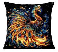 AMBATTERY Kit para Cojín de Punto de Cruz, Animales fantásticos Kit De Cojines Bordados 45x45cmPunto de Cruz Kit Completo Bordado Almohada con Hilos y Tela para Principiantes