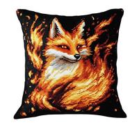 AMBATTERY Kit Punto de Cruz Cojines, Animales fantásticos Cojines de Punto de Cruz 45X45cm Kit De Cojines Bordados con Hilos y Aguja Completos Pre-Impresa DIY Kits De Almohadas De Costura