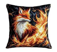 AMBATTERY Kit Punto de Cruz Cojines, Animales fantásticos DIY Almohada Bordada de Cruz 45X45cm Kits de Bordado con Hilos y Aguja Completos Pre-Impresa DIY Kits De Almohadas De Costura