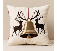 AMBATTERY Kit Punto de Cruz Cojines, Campana de dibujos animados Cojines de Punto de Cruz 45X45cm Kits de Bordado con Hilos y Aguja Completos Pre-Impresa DIY Kit De Cojines Bordados