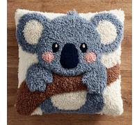 AMBATTERY Kits de gancho de pestillo DIY cojín, Coala Kits de alfombras autoanudables con kit de almohadas,Cojines de Ganchillo,43x43cm