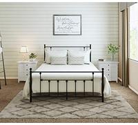 AMBEE21 Golden Gate Beds - Marco de cama de hierro negro victoriano tamaño King, cabecero de cama de hierro forjado, plataforma de metal de acero resistente, base de estilo victoriano, capacidad de