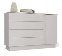 AMBER 1D4S Cómoda 1 Puerta 4 Cajones para Dormitorio Salón BEIGE CACHEMIR