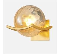 Amber Glass Wall Lamp Mid-Century Bathroom Vanity Mirror Light Nordic Indoor Decor Sconces Decorative Lantern(Gold)