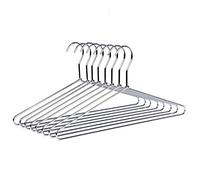 Amber Home 10 Unidades 43cm Perchas de Hierro Cromado, Plata Metálico Percha para Trajes Camisetas Camisas Chaquetas Vestidos Faldas Pantalones