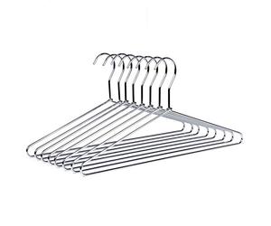 Amber Home 10 Unidades 43cm Perchas de Hierro Cromado, Plata Metálico Percha para Trajes Camisetas Camisas Chaquetas Vestidos Faldas Pantalones