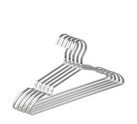 Amber Home 20 Unidades 42cm Perchas de Hierro Aluminio, Plata Metálico Percha para Trajes Camisetas Camisas Chaquetas Vestidos Faldas Pantalones, con Ranuras Antideslizantes
